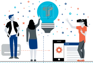 Innovative Education Technology Illustration PNG Image