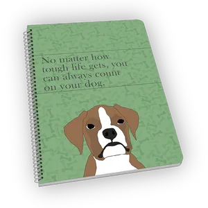 Inspirational Boxer Dog Notebook PNG Image