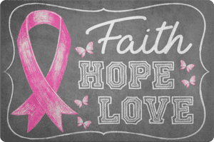 Faith Hope Love Pink Ribbon Doormat'Data-zoom='//cdn - Blackboard, HD Png Download PNG