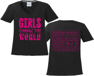 Inspirational Girls Change The World Shirt PNG image with transparent background