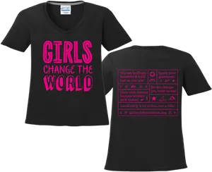 Inspirational Girls Change The World Shirt PNG Image