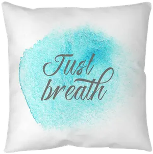 Inspirational Quote Blue Watercolor Pillow PNG Image