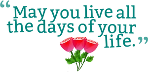 Inspirational Quotewith Flowers PNG Image