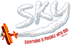 Inspirational Sky Writing Aeroplane Banner PNG Image