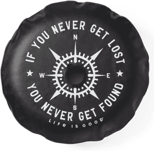 Lost And Found Compass Rearview Camera Tire Cover - Life Is Good Jeep Spare Tire Cover, HD Png Download PNG with transparent background