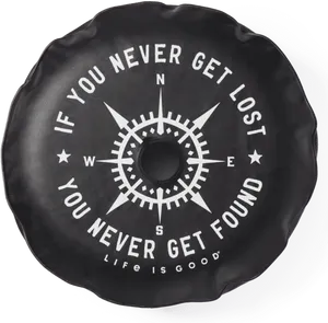 Inspirational Spare Tire Cover Compass Design PNG Image