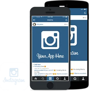 Instagram App Promotion Mockup PNG Image