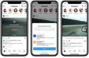 Instagram Fact Checking Feature Demonstration PNG image with transparent background