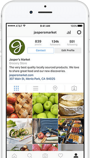 Instagram Grocery Store Profile Screenshot PNG image with transparent background