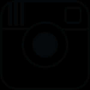 Instagram Logo Blackand White PNG with transparent background