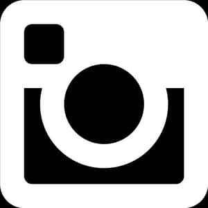 Instagram Logo Blackand White PNG with transparent background