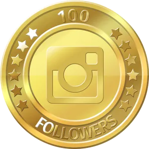 Instagram100 Followers Milestone Coin PNG Image