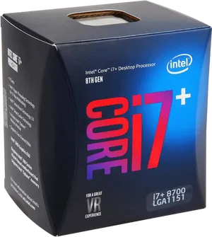 Intel Corei78th Gen Processor Box PNG Image