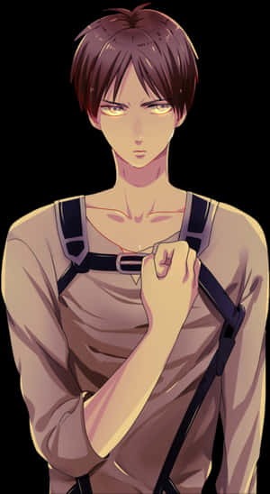 Intense_ Anime_ Character_ Eren PNG image with transparent background