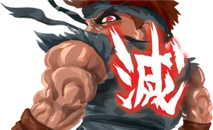 Intense_ Anime_ Warrior_with_ Red_ Aura PNG Image