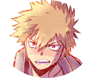 Intense Bakugou Close Up PNG Image