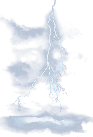 Intense Blue Lightning Strike PNG Image