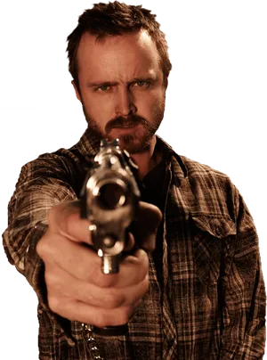 Intense_ Gaze_and_ Gun_ Point PNG Image