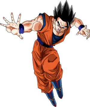 Intense Gohan Action Pose PNG Image