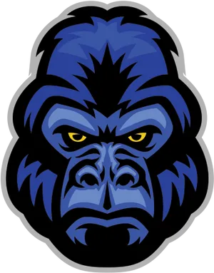 Intense_ Gorilla_ Vector_ Art PNG Image