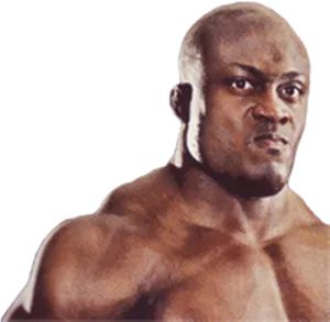 Intense Muscled Man Portrait PNG Image