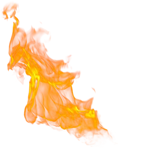 Intense Orange Flameon Black Background PNG Image