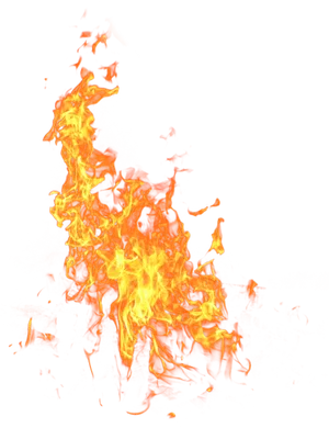 Intense Orange Flames PNG Image