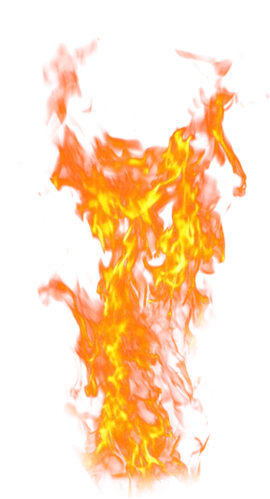 Intense Orange Flameson Teal Background PNG Image