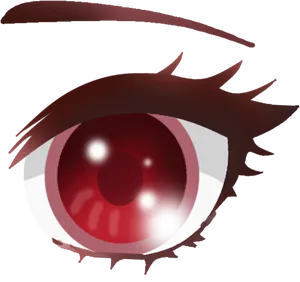 Intense Red Eye Illustration PNG Image