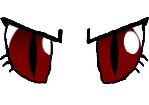 Intense Red Eyes Artwork PNG Image