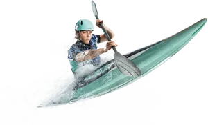 Intense Whitewater Kayaking PNG Image