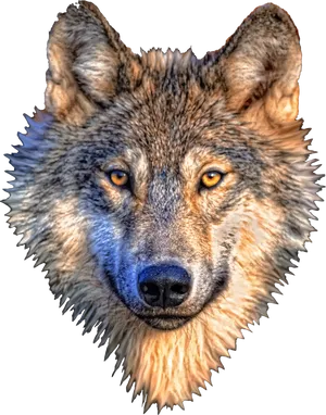 Intense Wolf Portrait PNG Image