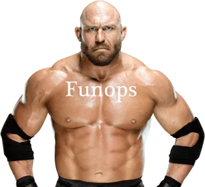 Intense Wrestler Portrait PNG Image