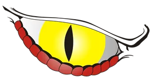 Intense Yellow Cartoon Eye PNG Image