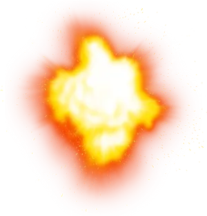 Intense Yellow Explosion Effect PNG Image