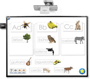 Interactive Spanish Alphabet Whiteboard PNG