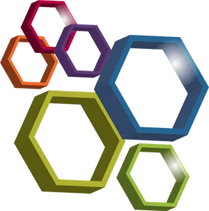 Interconnected Hexagons Graphic PNG Image