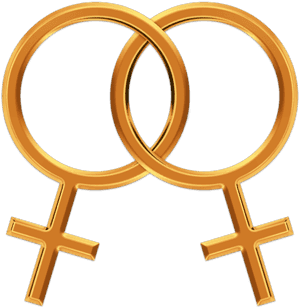 Interlocked Female Symbols Lesbian Pride PNG image with transparent background