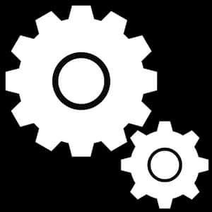 Interlocking Gears Graphic PNG image with transparent background