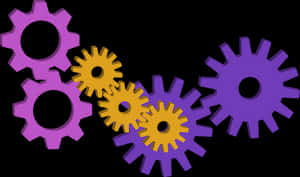Interlocking Gears Graphic PNG image with transparent background