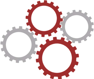 Interlocking Gears Graphic PNG Image