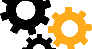 Interlocking Gears Icon PNG Image