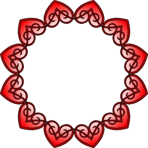 Interlocking Hearts Frame Design PNG Image