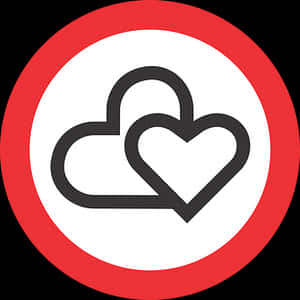 Interlocking Hearts Icon PNG with transparent background