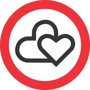 Interlocking Hearts Icon PNG Image