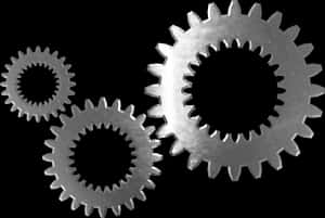Interlocking Metal Gears PNG image with transparent background