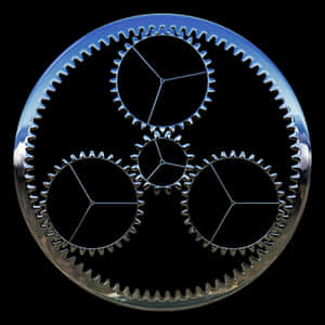 Interlocking Metal Gears PNG image with transparent background