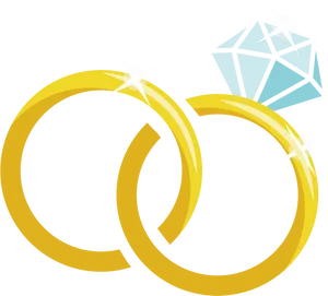 Interlocking Wedding Rings Clipart PNG Image