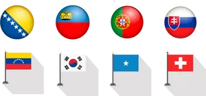 International Flags Spheresand Banners PNG Image