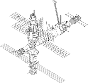 International Space Station Illustration PNG Image